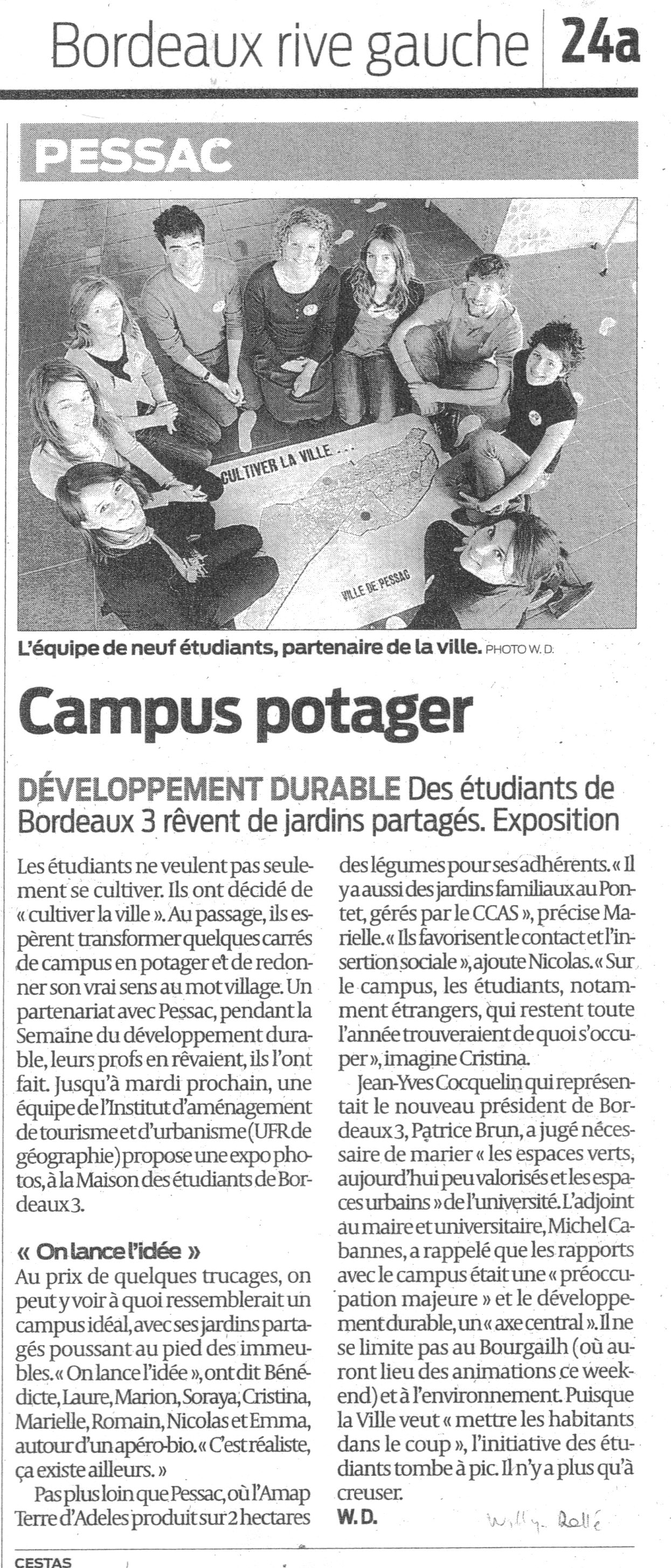 aritcle SUD OUEST 3.04.2009 sur l'expo 